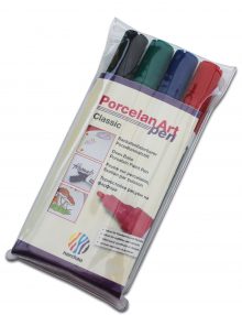 nerchau Porcelan Art pen, Porzellanmalstifte 4er-Set Classic