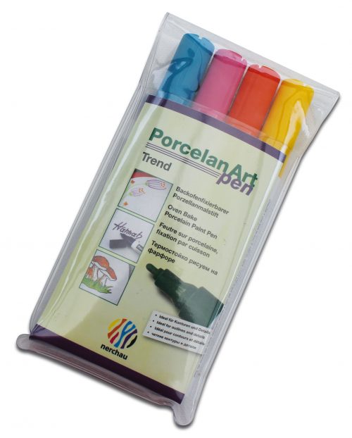 nerchau Porcelan Art pen, Porzellanmalstifte 4er-Set Trend