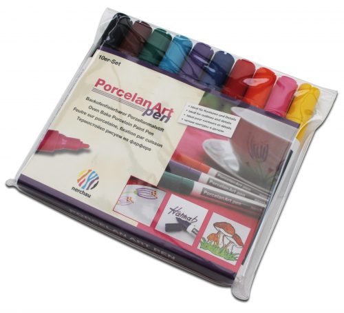 nerchau Porcelan Art pen, Porzellanmalstifte 10er-Set